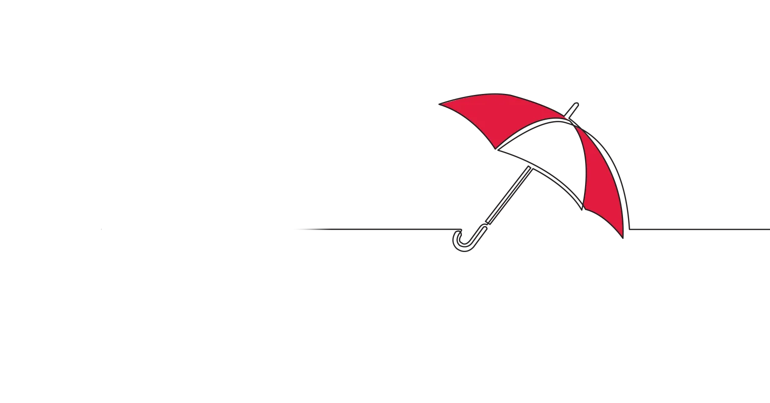Illustration of a red and white umbrella