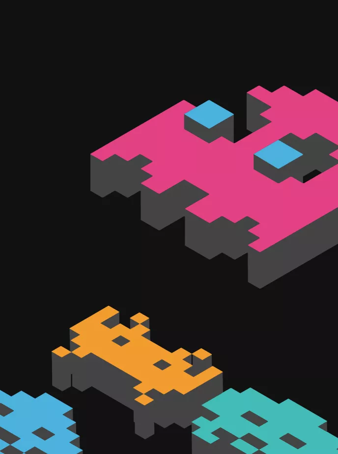 An image of alien characters from the game Space Invaders
